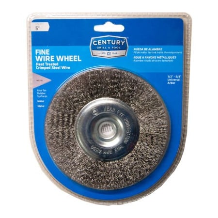 Century Drill & Tool Century Drill 76853 Bench Grinder Wire Wheels 5" Dia. Steel Crimped 76853
